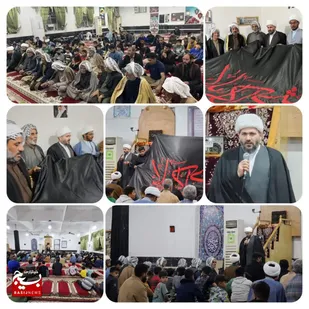 بیرق نورانی گنبد حضرت ابالفضل (ع) در مسجد النبی (ص) کوی شهید سلطانی با حضور مردم گتوند