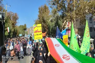 حضور پرشور مردم انقلابی و ولایتمدار ملایر در راهپیمایی ۱۳ آبان