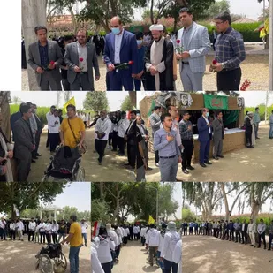 غبارروبی، گل&zwnj;افشانی و ادای احترام به شهدای گمنام دانشگاه جیرفت