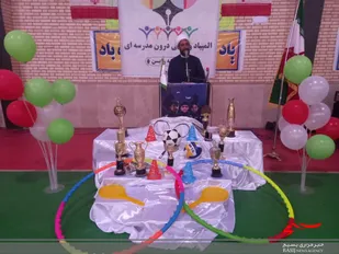 مراسم افتتاحیه المپیاد ورزشی مدرسه ای منطقه راین به یاد دانش آموزان شهید شاهچراغ