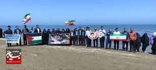 تشکیل زنجیره انسانی مردم بهشهر