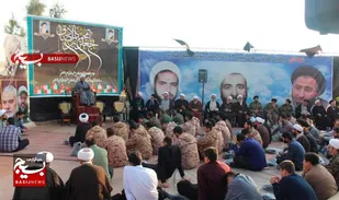 برگزاری مراسم شهادت امام جعفر صادق (ع) و ششمین سالگرد تدفین دو شهید گمنام در تیپ امام جعفر صادق (ع)