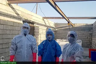بانوان طلبه مسجدسلیمان در میدان تغسیل و تکفین اموات کرونایی
