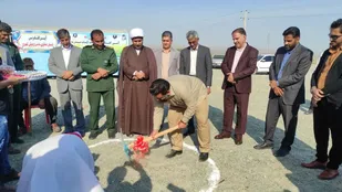 آئین کلنگ زنی مدرسه در کهنوج