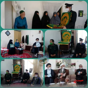 دیدار خادمان حرم رضوی با خانواده شهید حسینی در جاجرم