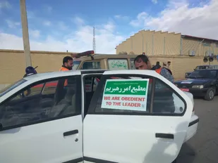 رژه خودرویی مردمی به مناسبت آغاز دهه فجر در ابرکوه