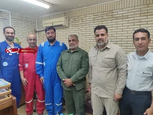 بازدید فرمانده ناحیه مقاومت بسیج بوموسی از پایگاه شهید اکبری شرکت نفت سیری؛ تبیین نکات راهبردی برای سنگربانان عرصه اقتصادی