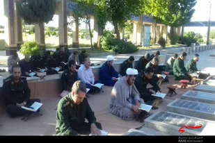 برگزاری محفل انس با قرآن کریم در گلزار شهدای اسدآباد