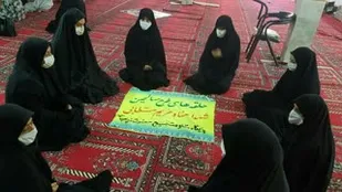 توزیع ماسک رایگان و مراسم میقات صالحین در هندیجان