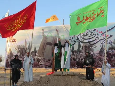 باز سازی واقعه عظیم غدیر با حضور انبوه مردم ولایت مدار زرندیه