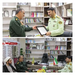 دیدار فرمانده سپاه پارسیان  با فرمانده انتظامی  شهرستان بمناسبت هفته نیروی انتظامی