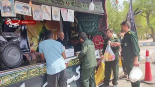 رزمایش خدمت مومنانه به مواکب اربعین  در آغاجاری