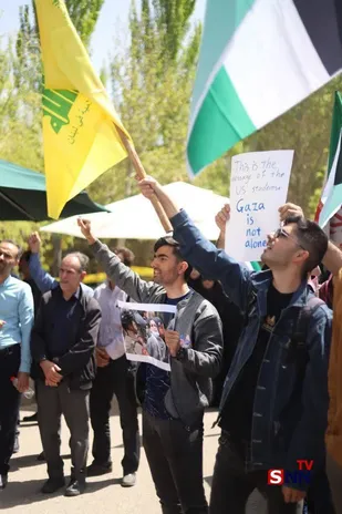 تجمع حمایتی دانشگاهیان زنجان در اعلام همبستگی از مردم غزه