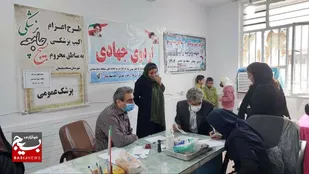 برگزاری میز خدمت بسیج جامعه پزشکی در محلات کم برخودار مسجدسلیمان