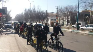 همایش دوچرخه سواری بسیجیان ناحیه روح الله یزد برگزار شد