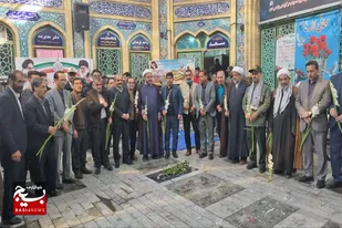 غبارروبی گلزار شهدای آستان مقدس شاهزاده محمد(ع) نهاوند به مناسبت هفته بسیج