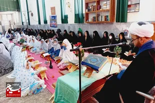 جزء خوانی قرآن کریم در مسجد امیرالمومنین(ع) روستای نوار
