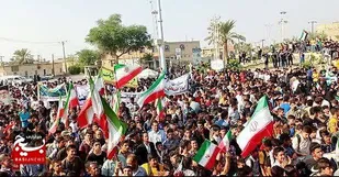 حضور گسترده با شکوه دانش آموزان و مردم ولایت مدار شادگان در راهپیمایی ۱۳ آبان