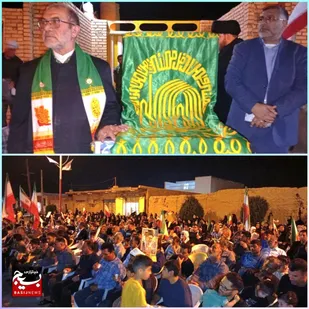 مراسم استقبال از پرچم متبرک امام رضا (ع) در شهرزهره بندر هندیجان