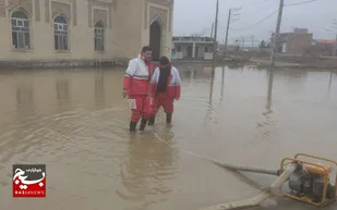 امدادرسانی هلال&zwnj;احمربه۲۳ نفر متأثر از سیل و آبگرفتگی در بیله سوار