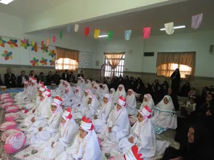 برگزاری مراسم جشن عبادت دختران مکلف منطقه بیارجمند+تصاویر
