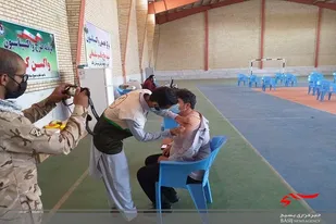 واکسیناسیون کووید_۱۹ پرسنل کادر ناحیه مقاومت بسیج سپاه زهک