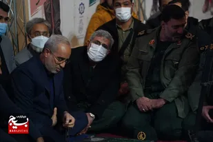 حضور سردار قاآنی در مراسم یادواره شهید پورجعفری در گلزار شهدای کرمان