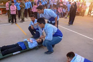 رزمایش پدافند غیرعامل در مدارس بوشهر برگزار شد