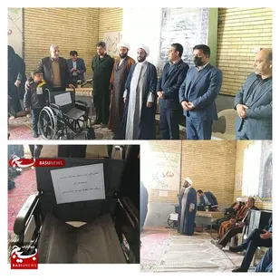 به مناسبت سومین سالگرد شهادت حاج قاسم سلیمانی اهداءیک دستگاه ویلچر به مرکزبهداشت ودرمان منطقه راین
