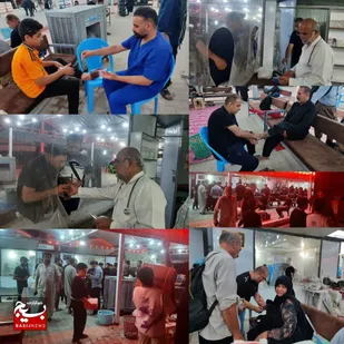 مرهم زائران در دست جهادگران عاشق بسیج جامعه پزشکی و سلامت آمل