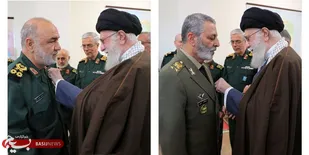 اعطای نشان فتح به فرماندهان کل ارتش و سپاه