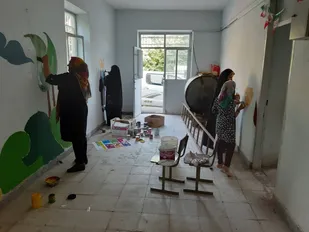 شاداب سازی مدارس و کلاس درس دبستان روستاهای باورس و نیاق