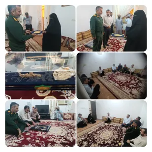 آیین تجلیل و دیدار با خانواده معظم شهید آذرآیین بمناسبت هفته دفاع مقدس درجاسک