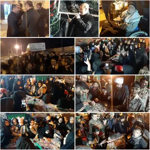 استقبال پرشور اهالی و عزاداران فاطمی شهرک آژینه پیشوا از شهید گمنام