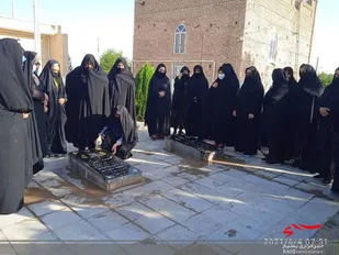 مراسم پیاده روی وغبارروبی مزار شهدای روستای فساران منطقه براآن شمالی
