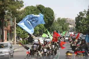 مراسم عطرافشانی گلزار شهدا خرمشهر/ رژه موتور سواری یگان امنیتی امام علی (ع)