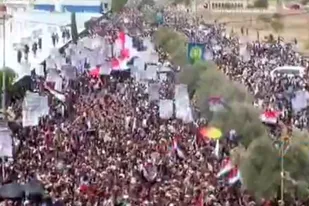 تظاهرات گسترده مردم یمن در سالگرد انقلاب ۲۱ سپتامبر