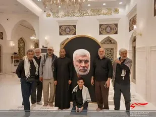 ادای احترام به ابو مهدی المهندس در وادی السلام