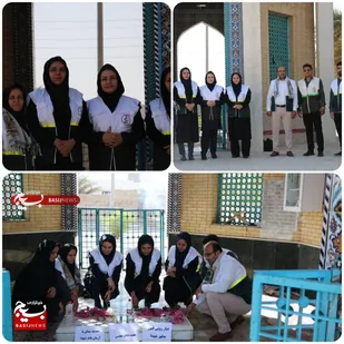 عطرافشانی قبور مطهر شهدای گمنام شهراهرم توسط کانون بسیج جامعه پزشکی شهرستان تنگستان