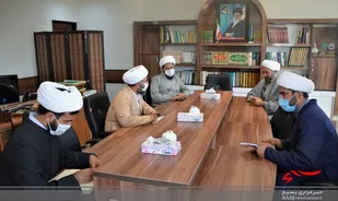 دیدار مسئول دفتر نمایندگی ولی فقیه در سپاه شهرستان بجنورد با مدیر حوزه علمیه استان خراسان شمالی
