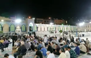 مراسم عزاداری شب شهادت کریم اهل بیت(ع) در صحن مطهر جعفربن موسی (ع) پیشوا