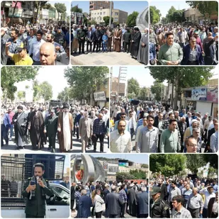 راهپیمایی مردم پیشوا در پی عملیات پیروزمندانه سپاه علیه رژیم منحوس صهیونیستی