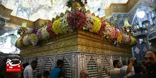 بارانِ ۱۵ هزار شاخه  گل اندیمشکی&zwnj;ها، بر حرم حضرت معصومه(س)+ فیلم