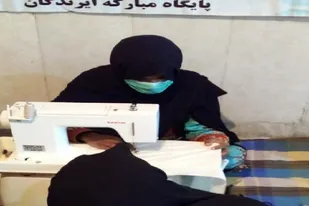 تولید ماسک رایگان خواهران بسیجی خاش