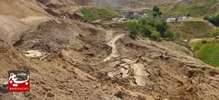 رانش زمین موجب قطع جریان آب در مشگین&zwnj;شهر ش
