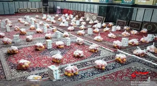 توزیع ۱۳۰ بسته شب یلدایی در روستای حسین&zwnj;آباد عاشوری