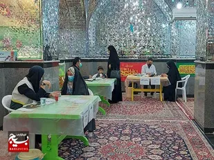 برپایی ایستگاه سلامت در امامزاده عبد المهیمن