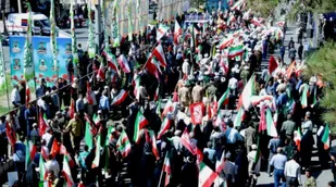 اولین تصاویر هوایی از رزمایش ۹۰هزارنفری جانفدایان ایران در کرمان