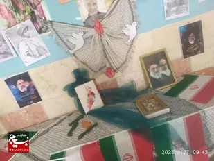 برپایی نمایشگاه دفاع مقدس در دبستان دخترانه نرجس آپک جوشان