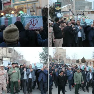 مراسم وداع با شهید گمنام در شهر رویان+ کلیپ